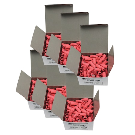 Charles Leonard Eraser Caps, Pink, 144 Per Box, PK6 71541